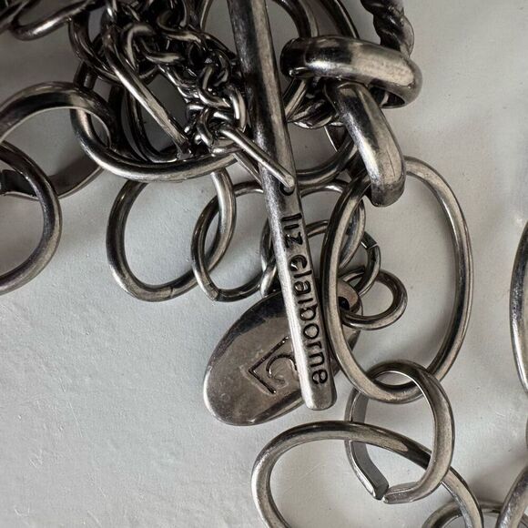 Vintage Liz’ Claiborne Silver Tone Medallion Chain Belt Waist Chain - Picture 8 of 9